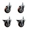 Service Caster 35 Inch Maroon Polyurethane 10 MM Threaded Stem Caster Set 2 Brakes SCC SCC-TS20S3514-PPUB-MRN-M1015-2-PLB-2 - alternate 1